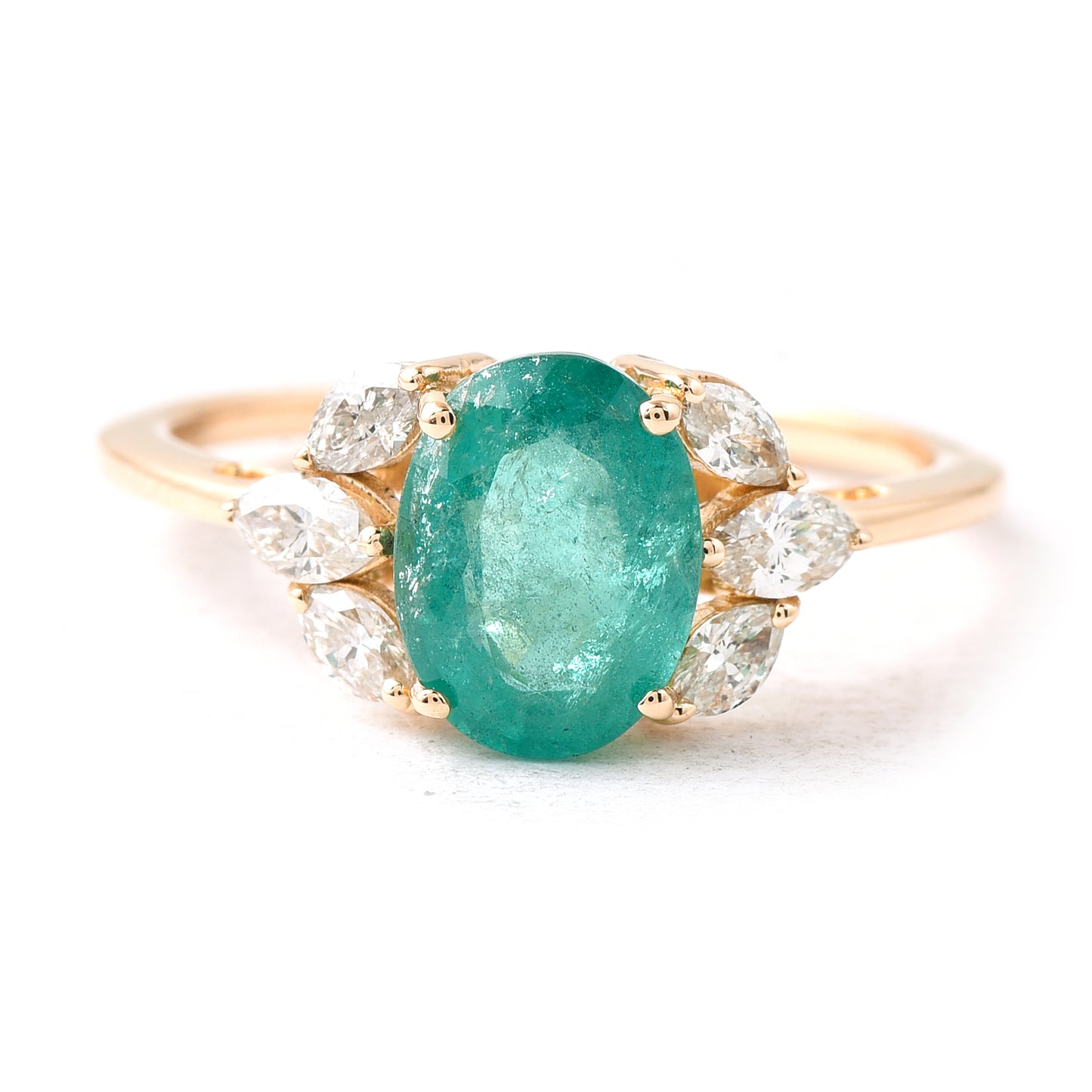 2.11 Ct Oval Emerald 14K Gold Ring