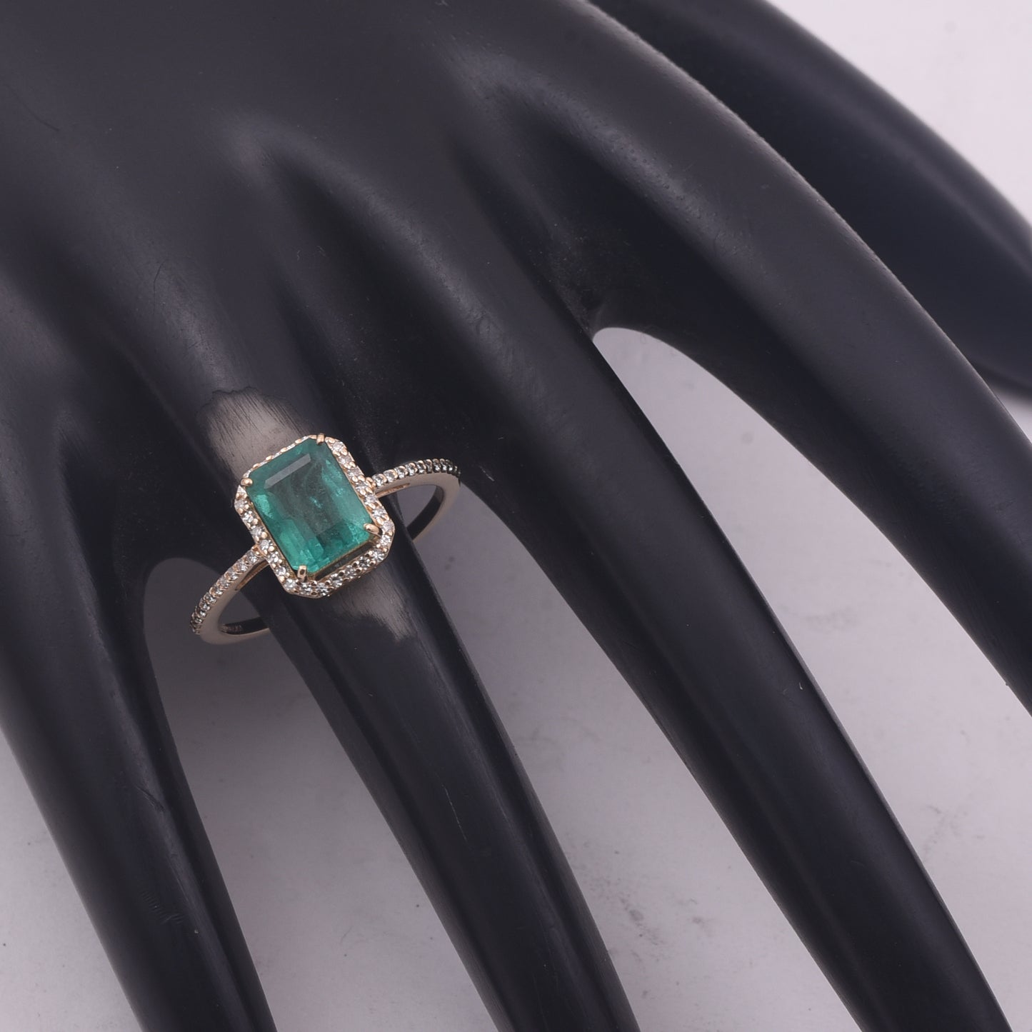 1.85 Ct Octagon Step Cut Natural Emerald 14K Gold Ring