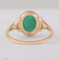 1.71 Ct Oval Emerald 9K Gold Ring