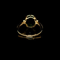 3.26 Ct Oval Mixed Cut Lab Grown Emerald 14K Gold Ring