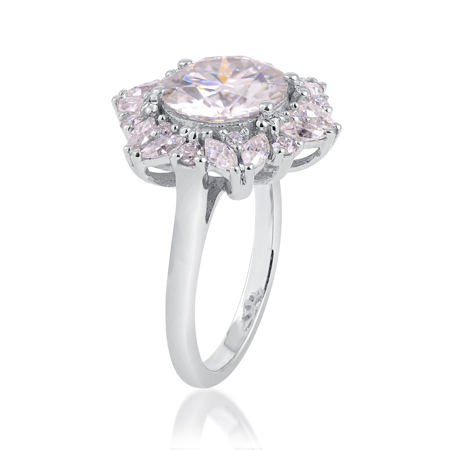 4.55 Ct Round Moissanite 925 Sterling Silver Ring