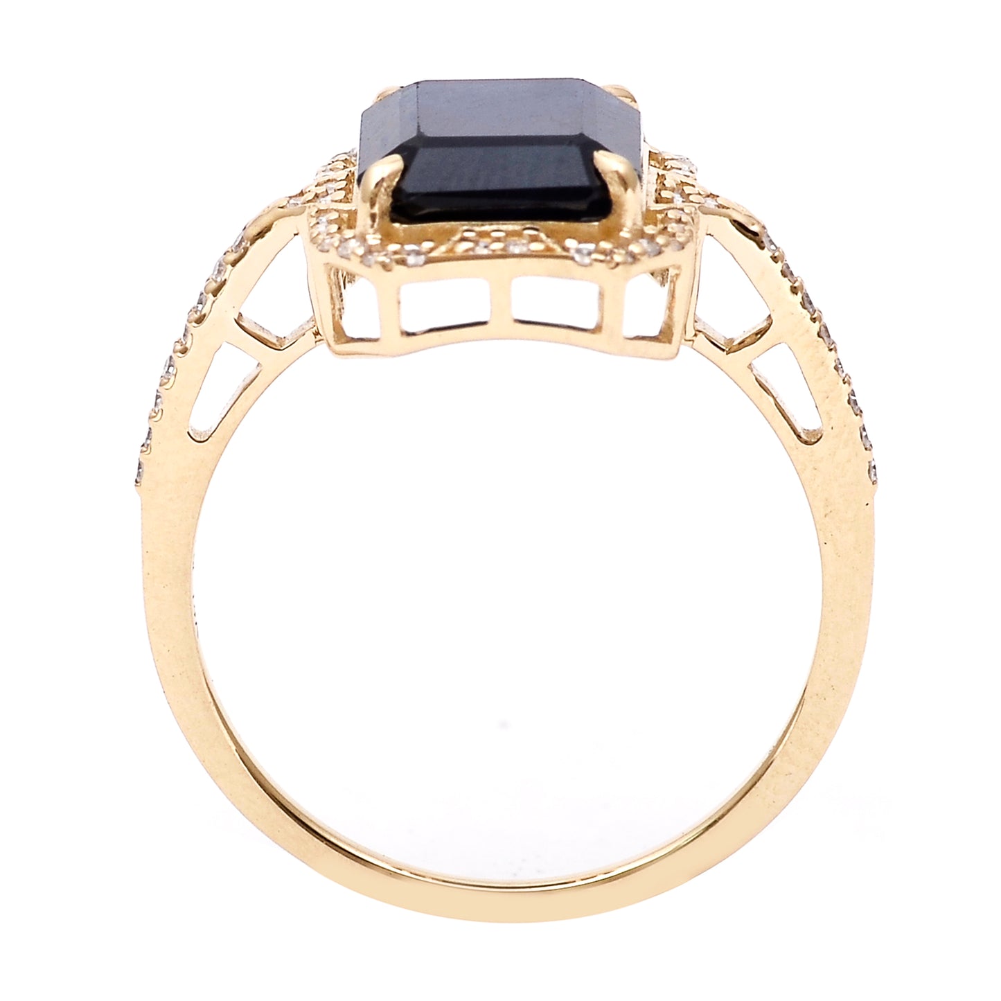 3.91 Ct Octagon Natural Sapphire 14K Gold Ring