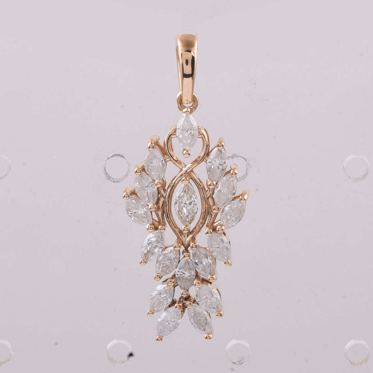 1.02 Ct Marquise Natural Diamond 14K Gold Pendant