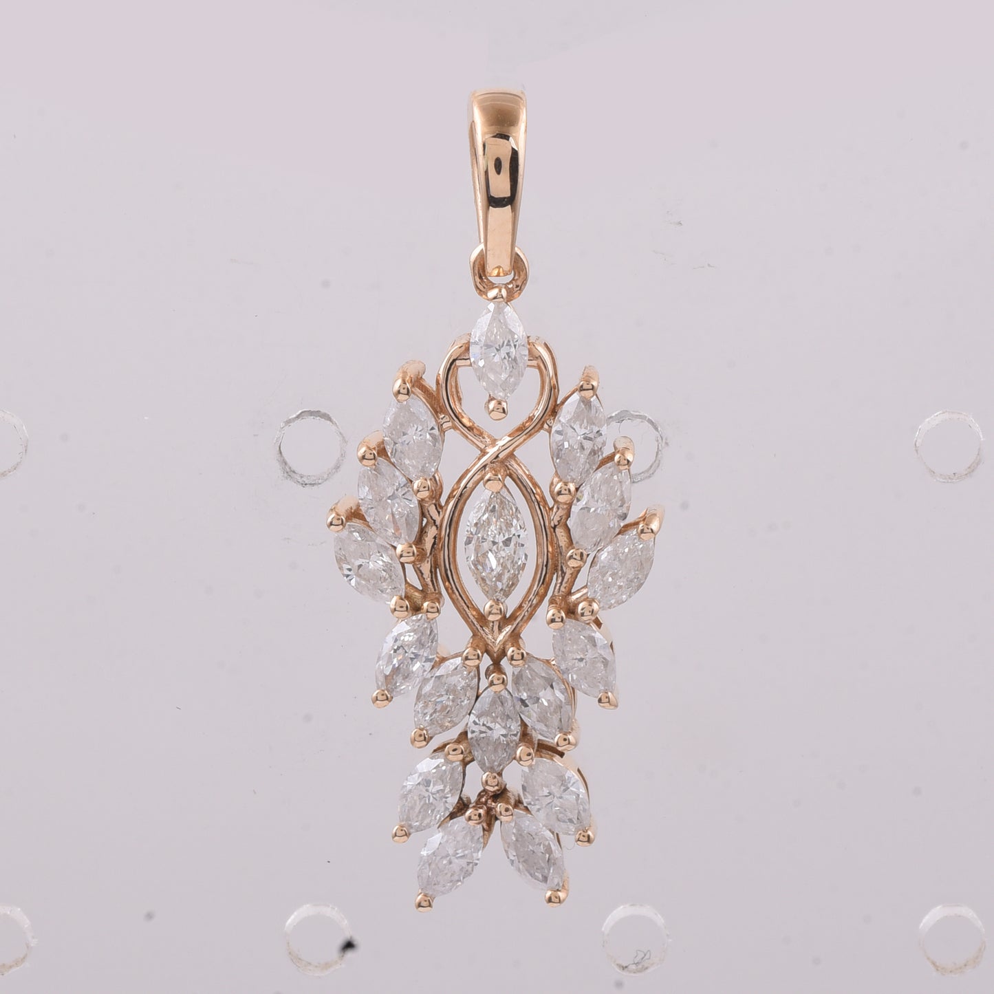 1.02 Ct Marquise Natural Diamond 14K Gold Pendant