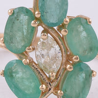 1.37 Ct Oval Natural Emerald 14K Gold Ring