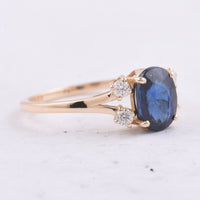 2.00 Ct Oval Natural Sapphire 14K Gold Ring
