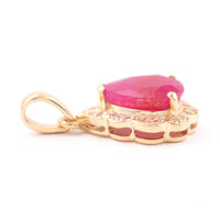 1.63 Ct Pear Ruby 9K Gold Pendant