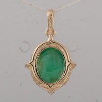 3.67 Ct Oval Emerald 9K Gold Pendant