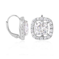 5.58 ct. Moissanite Cushion Sterling Silver Women Earrings