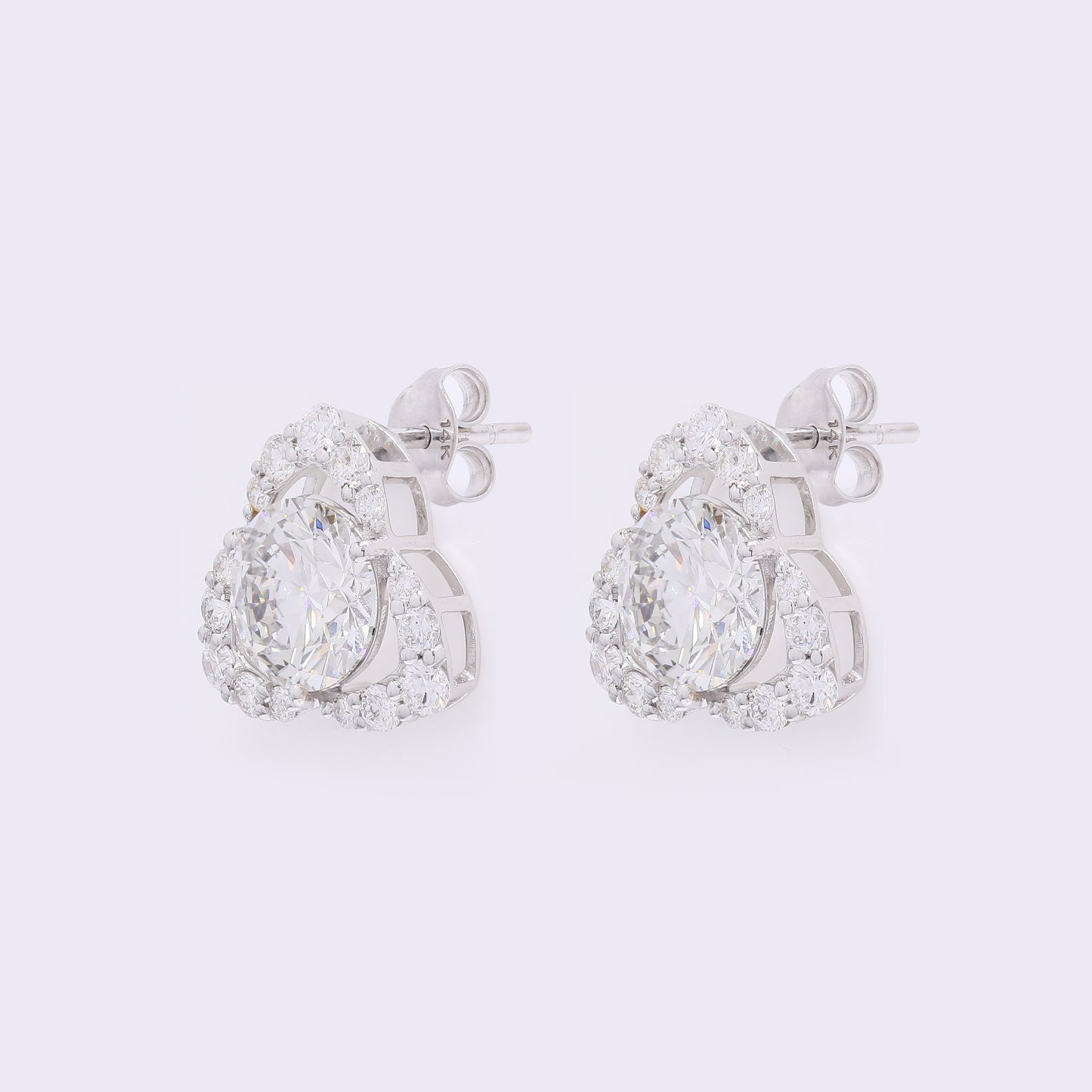 3.94 Carats Lab Grown Diamond 14K Gold Earrings