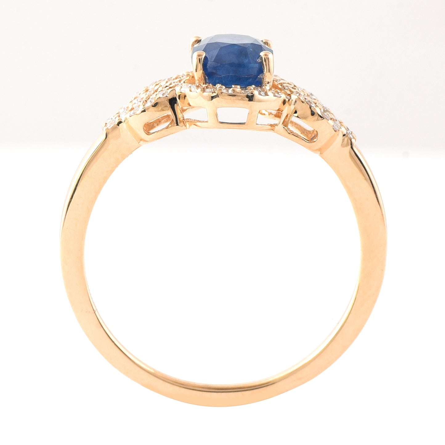 1.55 Ct Oval Mixed Cut Natural Sapphire 14K Gold Ring