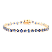 6.35 Ct Oval Sapphire 14K Gold Bracelet