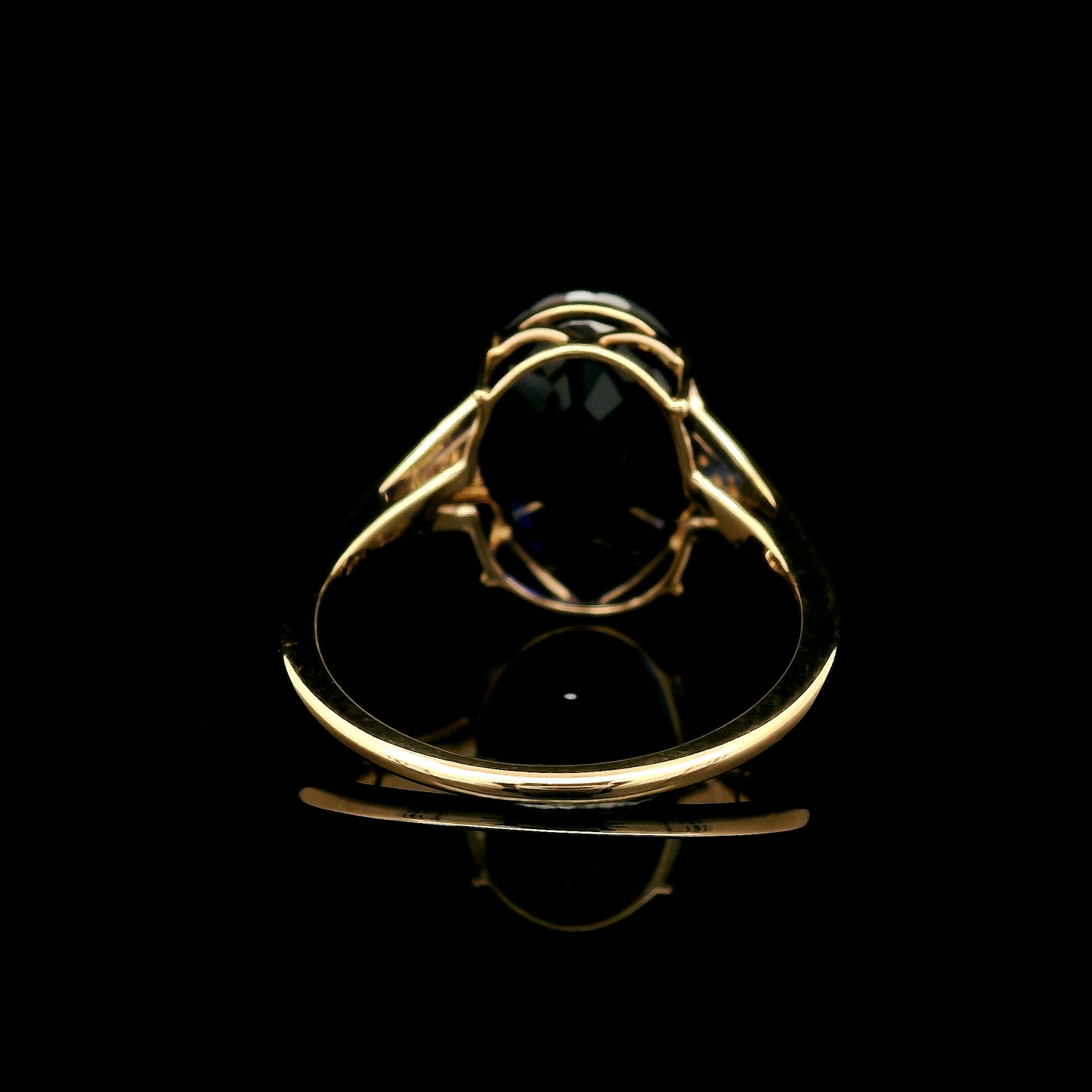 6.66 Ct Oval Mixed Cut Lab Grown Sapphire 14K Gold Ring