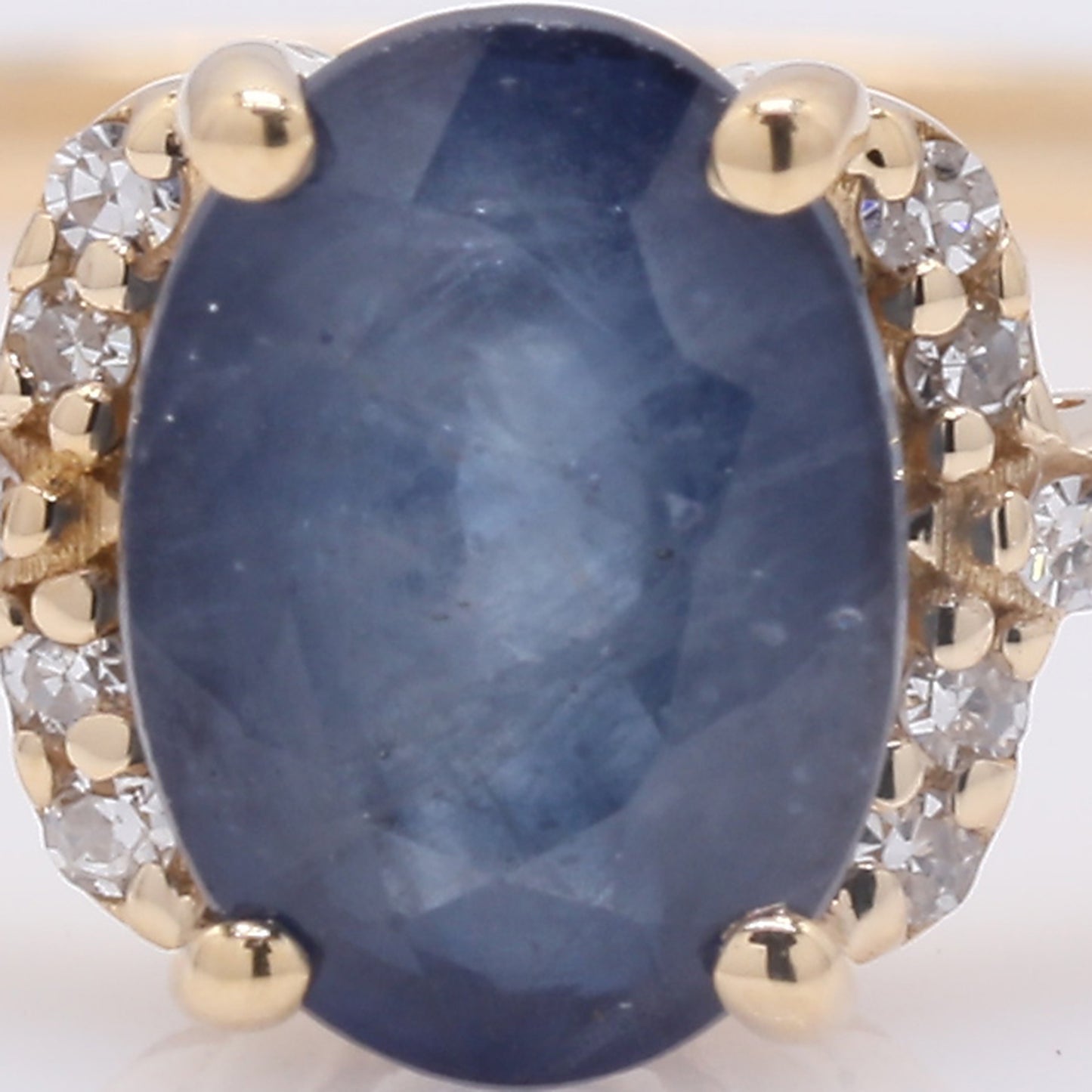 1.22 Ct Oval Mixed Cut Natural Sapphire 14K Gold Ring