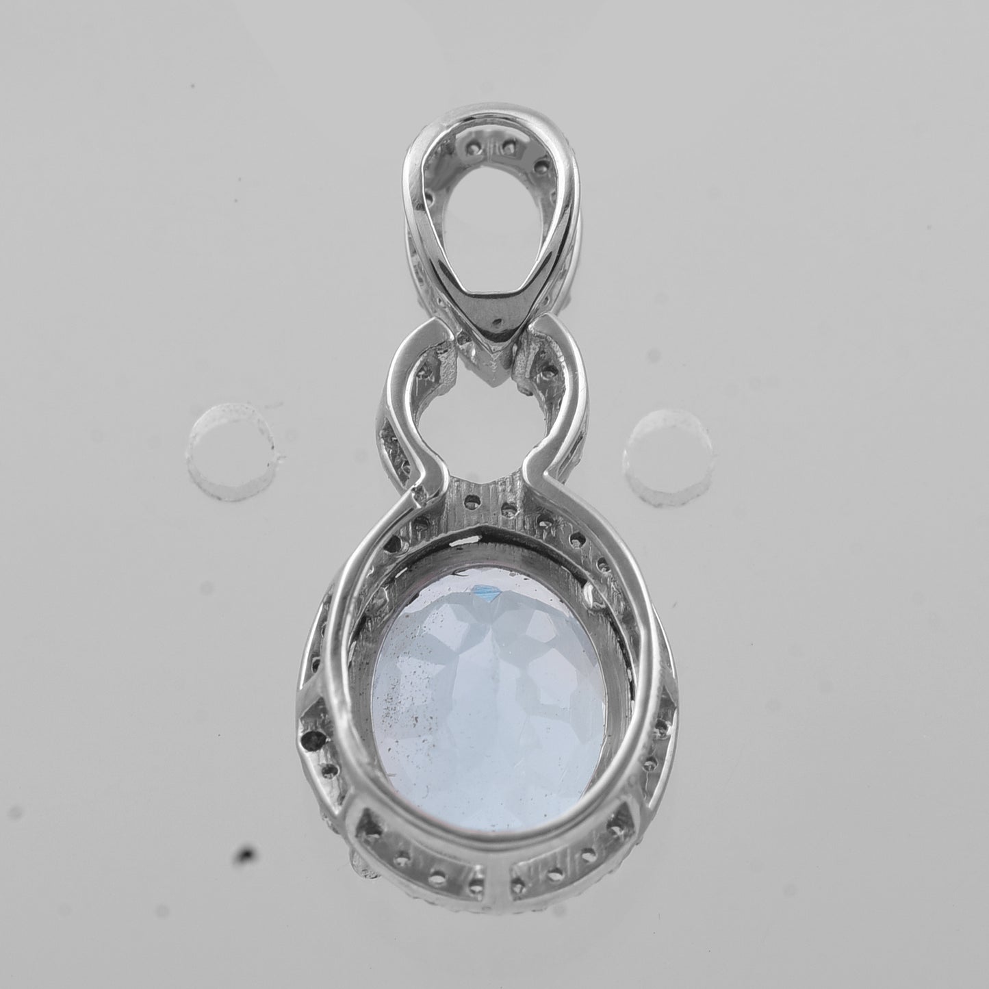 2.45 Ct Oval Mixed Cut Natural Aquamarine 950 Platinum Pendant