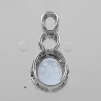 2.45 Ct Oval Mixed Cut Natural Aquamarine 950 Platinum Pendant