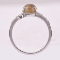 2.53 Ct Oval Cabochon Cut Natural Tourmaline 950 Platinum Ring