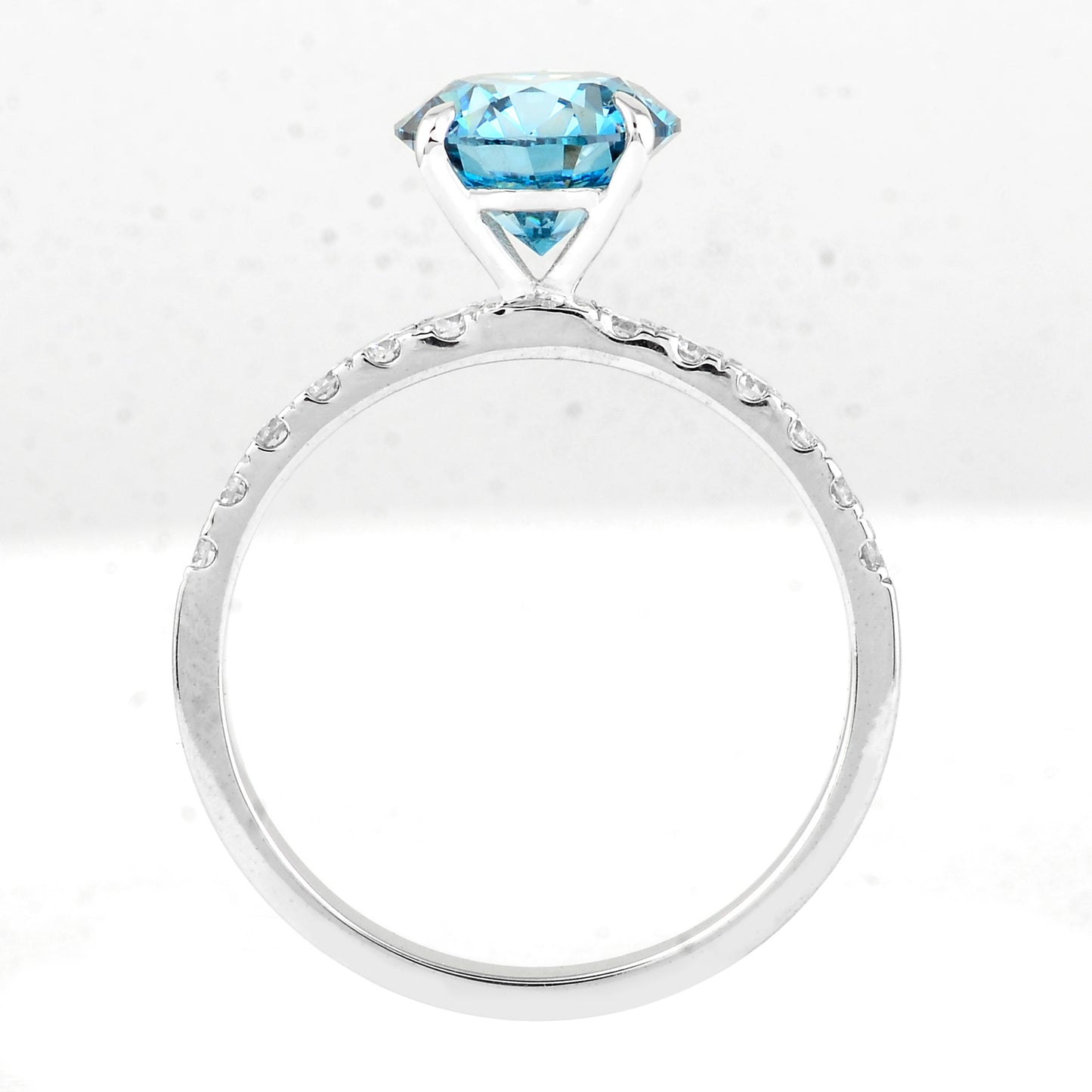 2.31 Carats Blue Lab Grown Diamond 14K Gold Ring