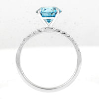 2.31 Carats Blue Lab Grown Diamond 14K Gold Ring