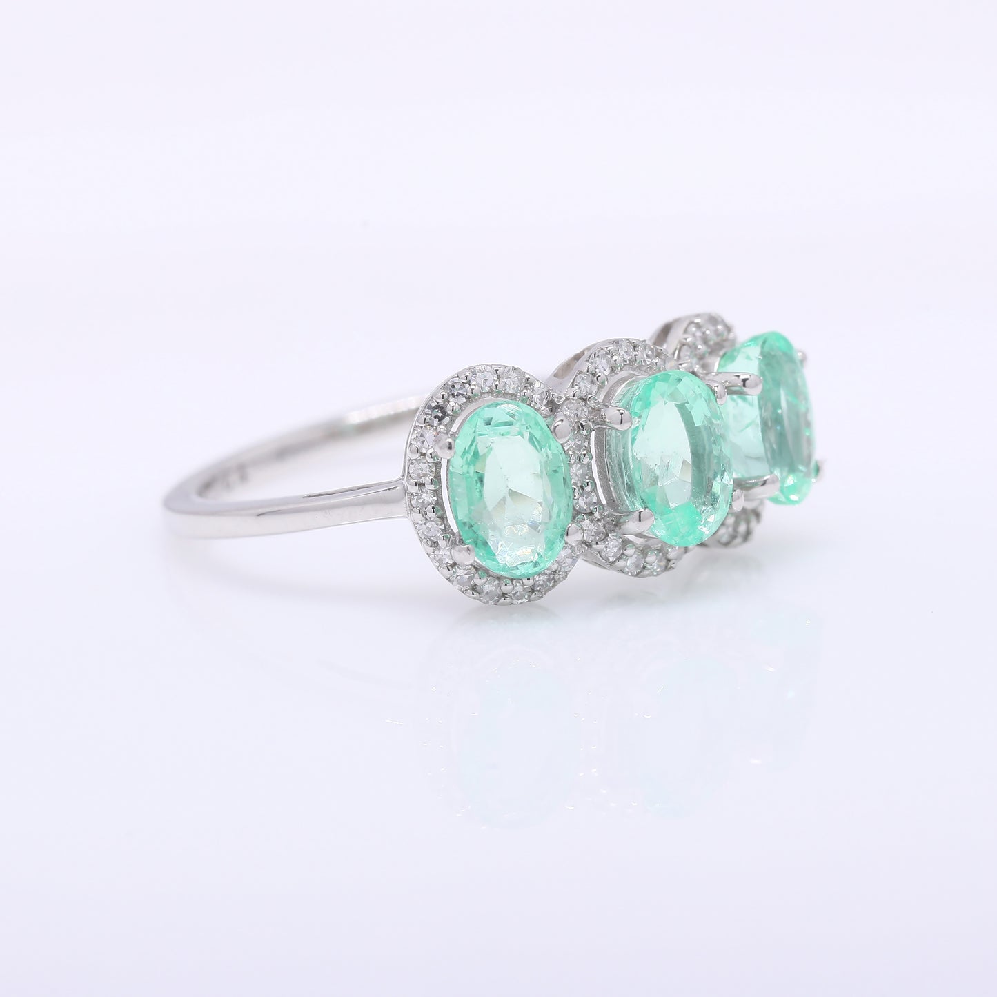 1.75 Ct Oval Mixed Cut Natural Emerald 950 Platinum Ring