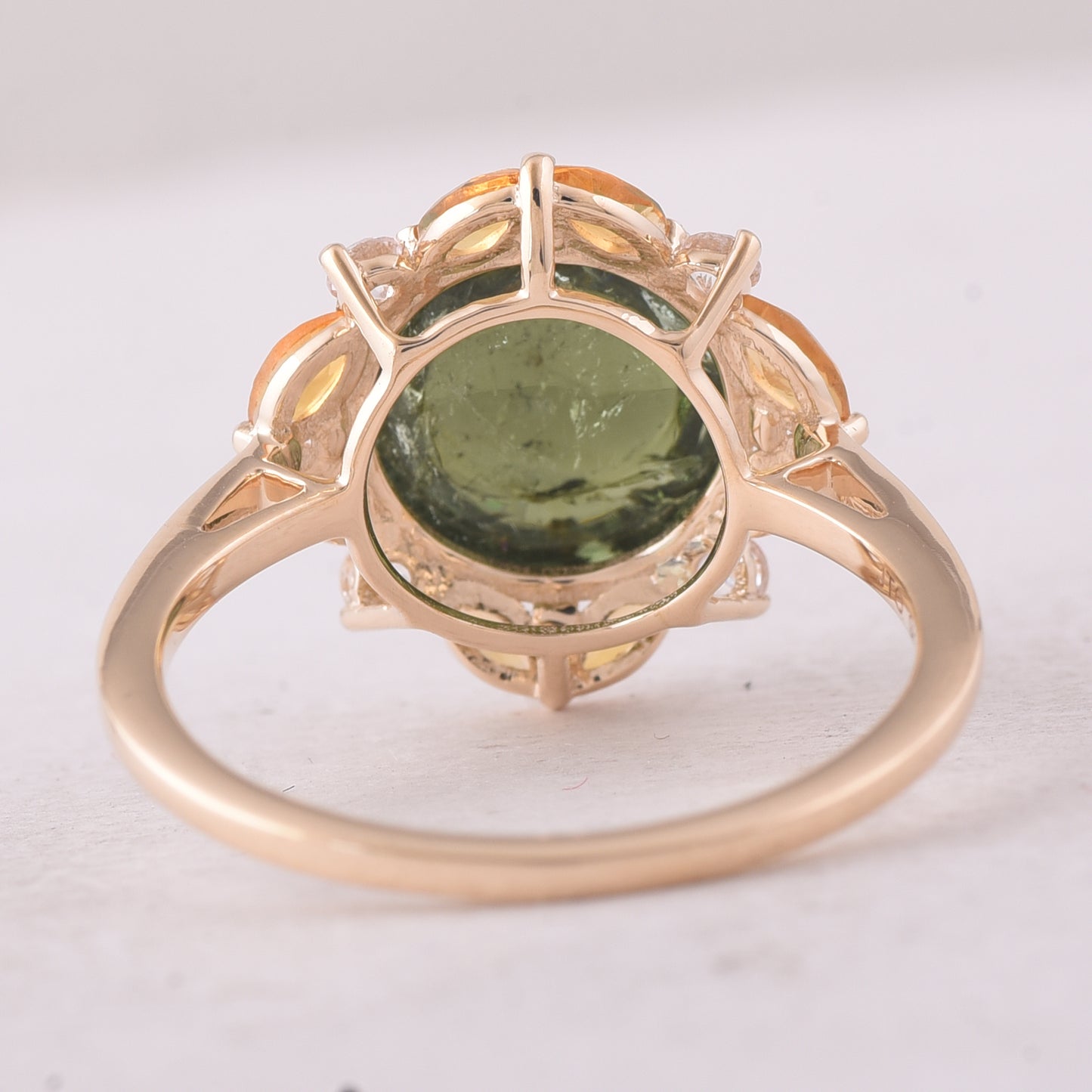 3.97 Ct Round Tourmaline 9K Gold Ring