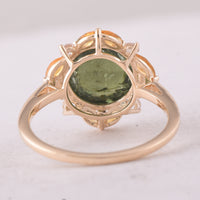 3.97 Ct Round Tourmaline 9K Gold Ring