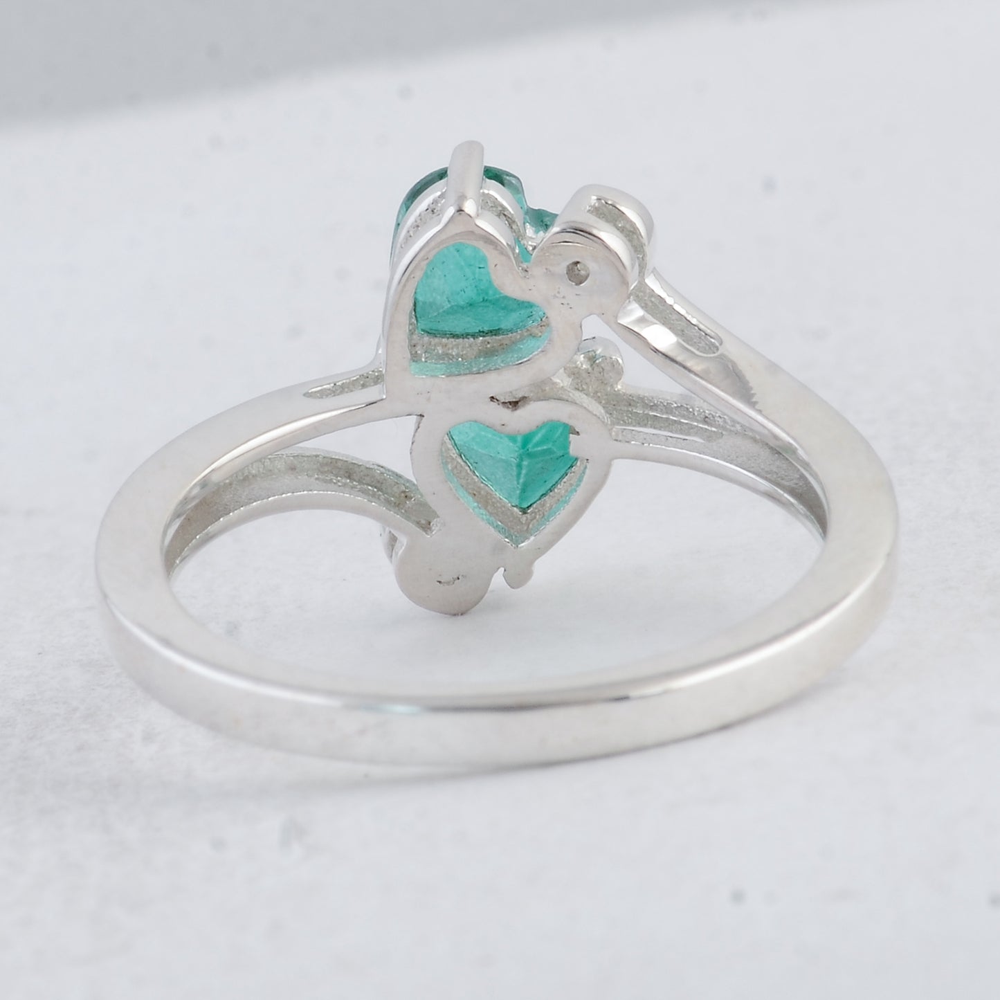 1.67 Ct Heart Green Topaz 925 Sterling Silver Ring