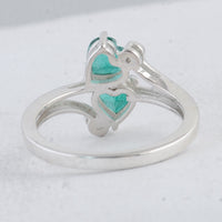 1.67 Ct Heart Green Topaz 925 Sterling Silver Ring