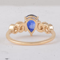 1.32 Ct Pear Sapphire 9K Gold Ring