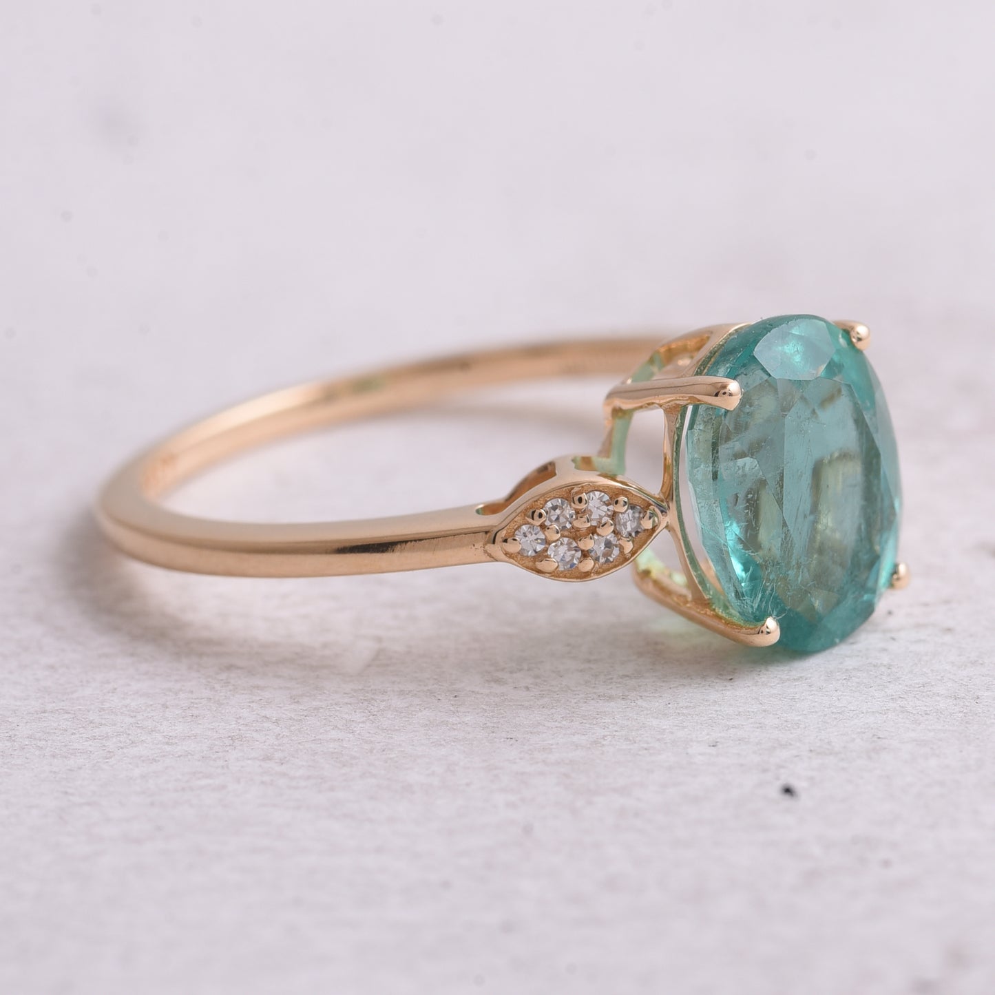 1.99 Ct Oval Natural Emerald 14K Gold Ring