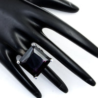 36.85 Ct Created Amethyst 925 Sterling Silver Ring
