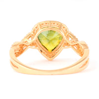 2.64 Ct Pear Mixed Cut Natural Green Sapphire 14K Gold Ring