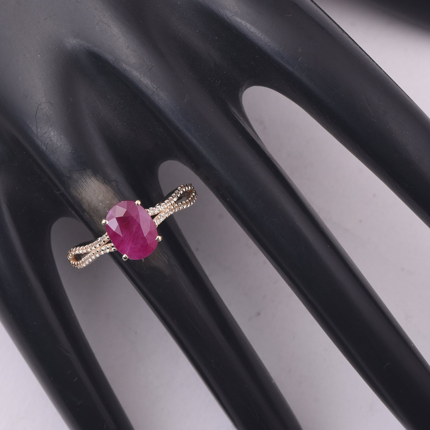 2.34 Ct Oval Ruby 9K Gold Ring