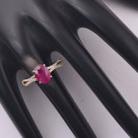 2.34 Ct Oval Ruby 9K Gold Ring