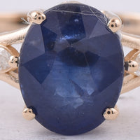 1.95 Ct Oval Natural Sapphire 14K Gold Ring
