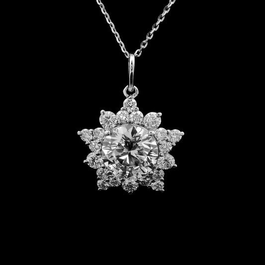 2.91 Carats Lab Grown Diamond 14K Gold Pendant