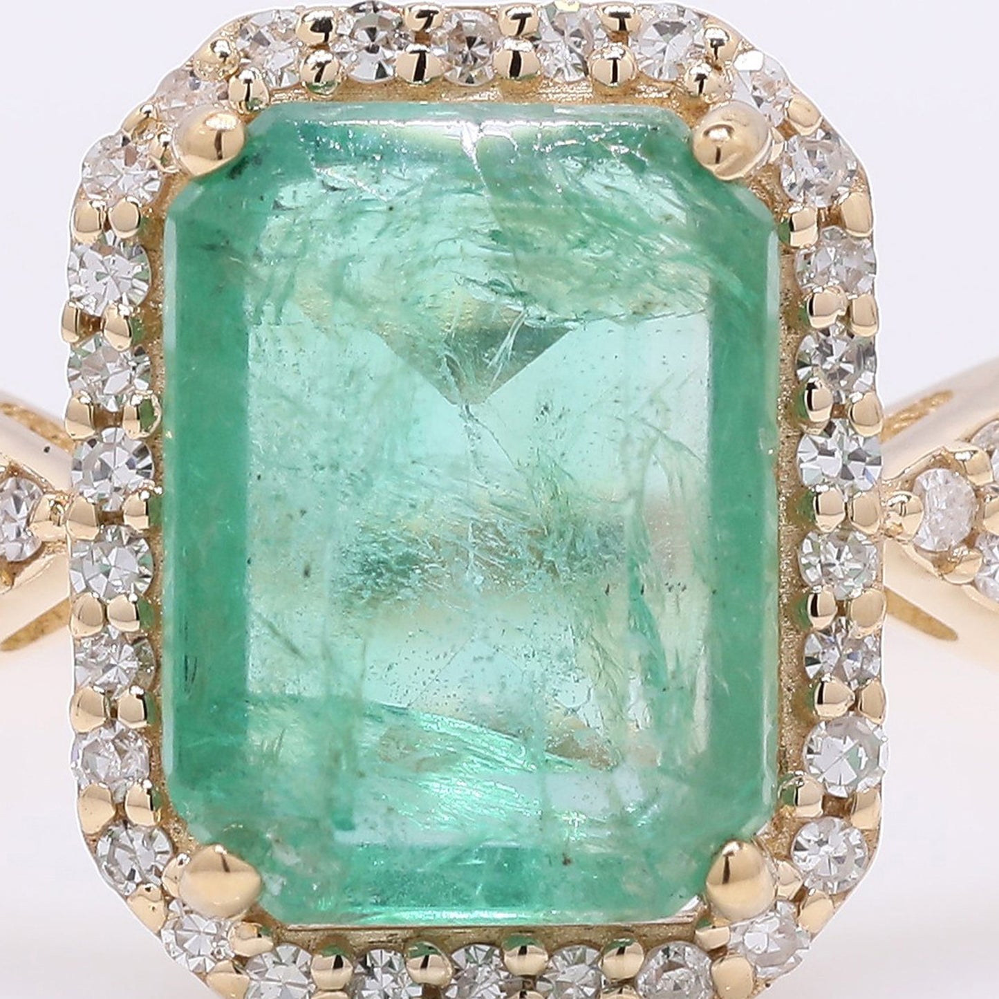1.99 Ct Octagon Step Cut Natural Emerald 14K Gold Ring