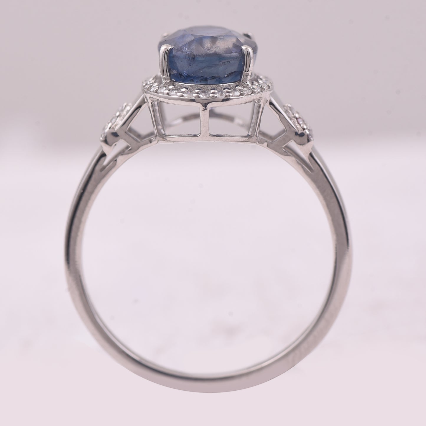 3.10 Ct Oval Mixed Cut Natural Sapphire 950 Platinum Ring