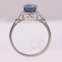 3.10 Ct Oval Mixed Cut Natural Sapphire 950 Platinum Ring