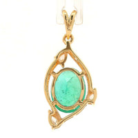 1.71 Ct Oval Emerald 14K Gold Pendant