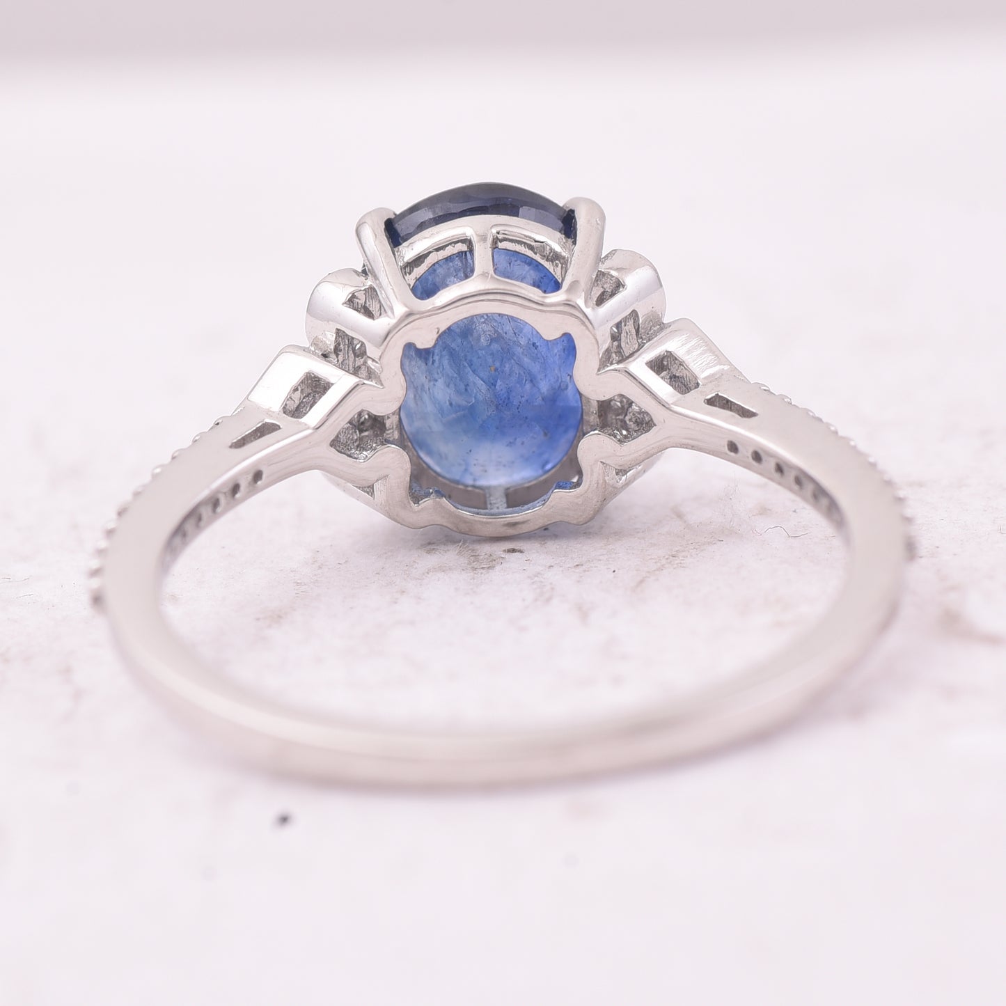 2.75 Ct Oval Mixed Cut Natural Sapphire 950 Platinum Ring