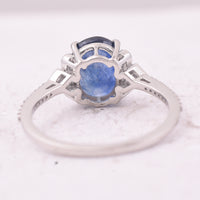 2.75 Ct Oval Mixed Cut Natural Sapphire 950 Platinum Ring