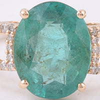 2.07 Ct Oval Natural Emerald 14K Gold Ring