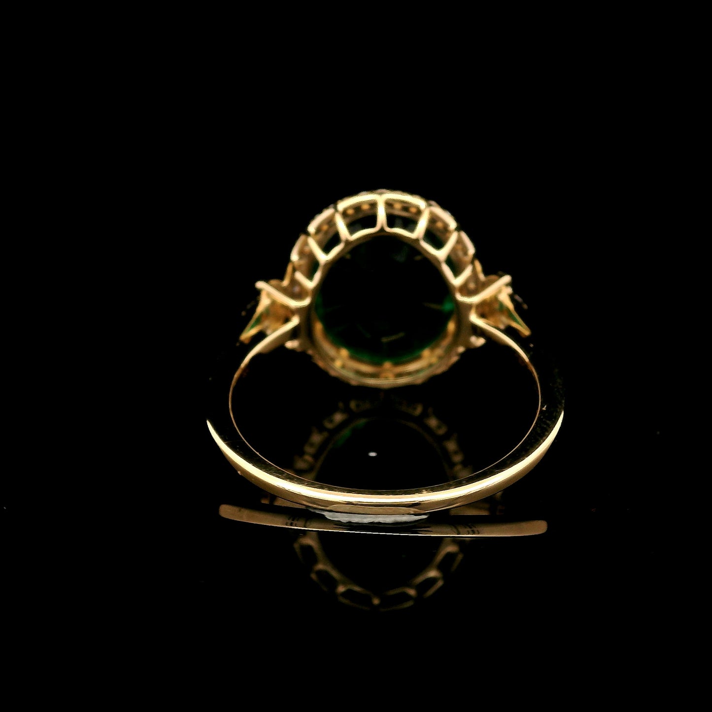 4.05 Ct Oval Mixed Cut Lab Grown Emerald 14K Gold Ring