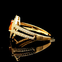 0.83 Ct Oval Multi Sapphire 14K Gold Ring