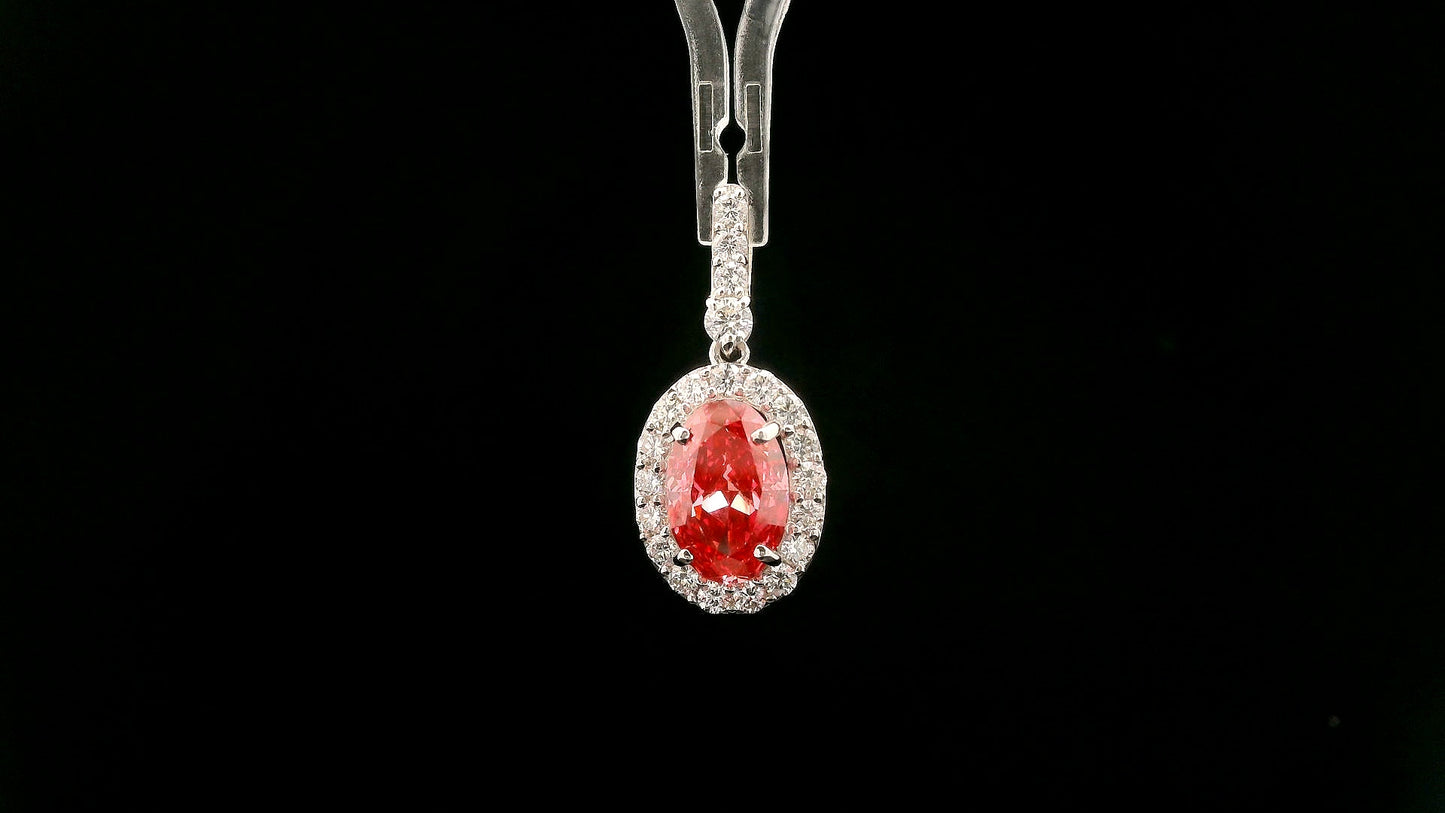 2.70 Carats Pink Lab Grown Diamond 14K Gold Pendant