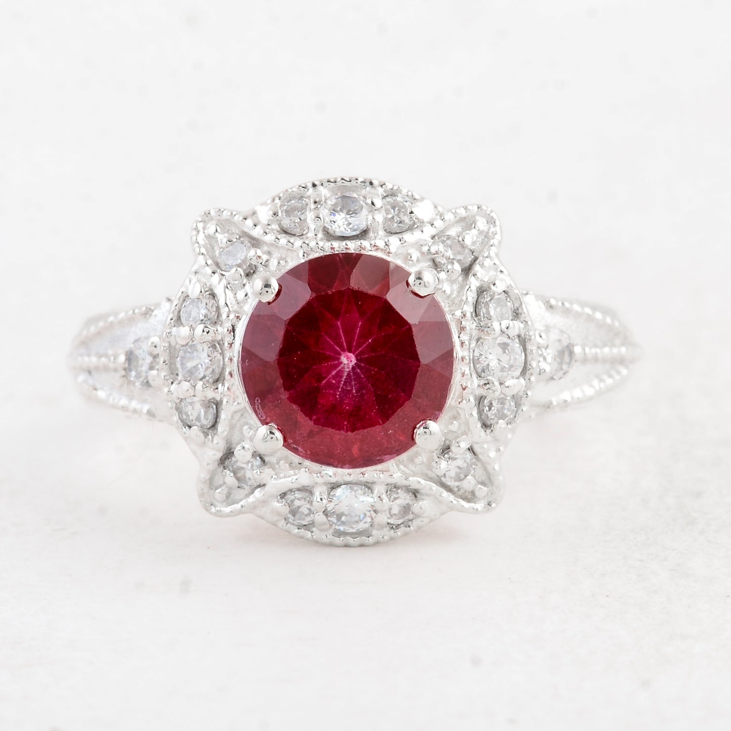 3.25 Ct Round Pink Topaz 925 Sterling Silver Ring