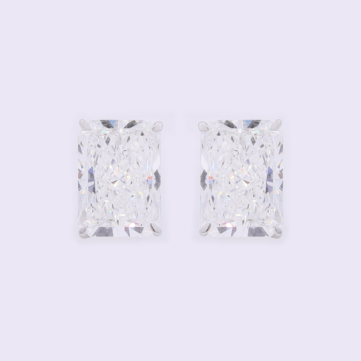 3.78 Carats Lab Grown Diamond 14K Gold Earrings
