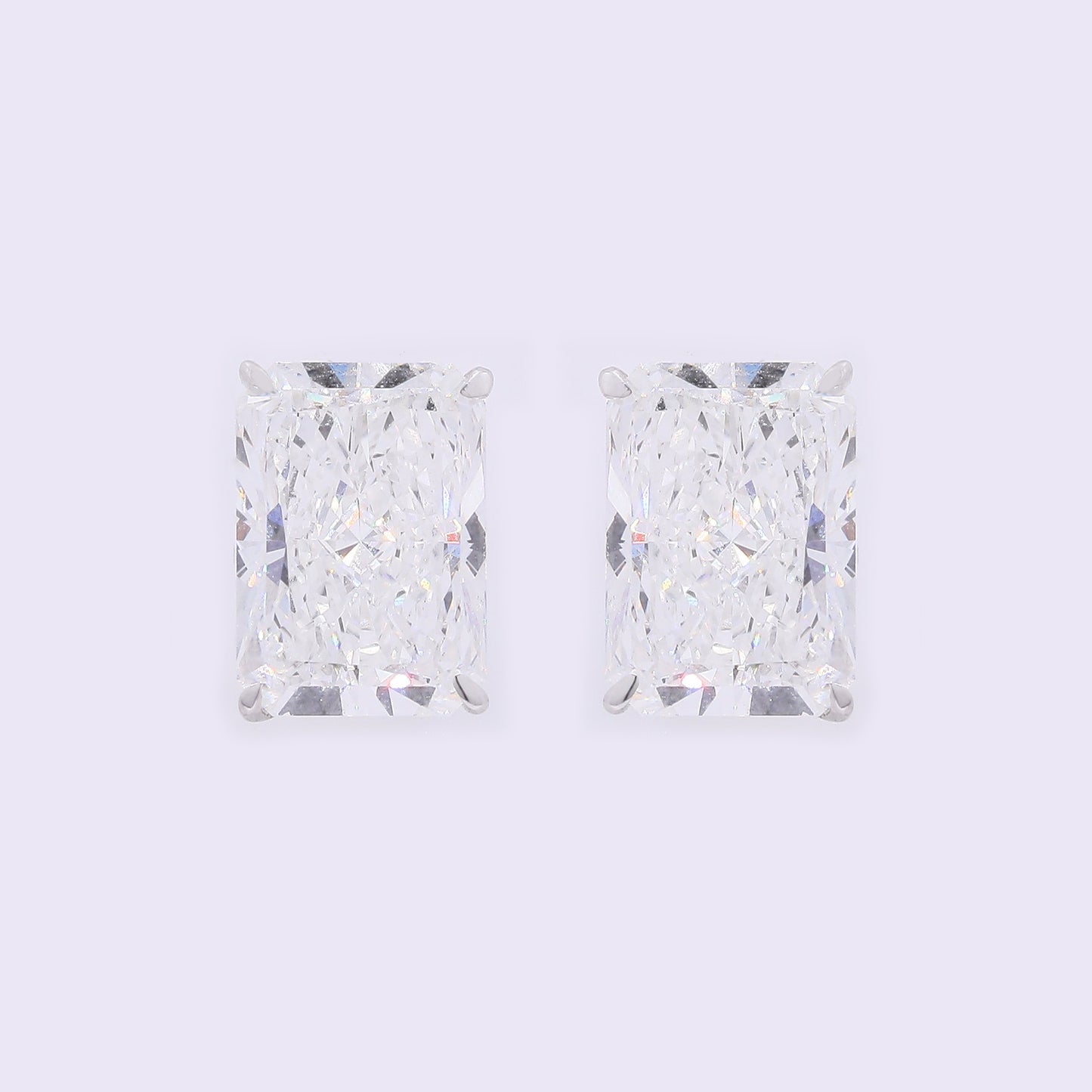 3.78 Carats Lab Grown Diamond 14K Gold Earrings