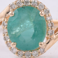 1.83 Ct Oval Natural Emerald 14K Gold Ring